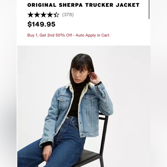 Levi’s denim trucker jacket with Sherpa lining - Picture 4 of 4